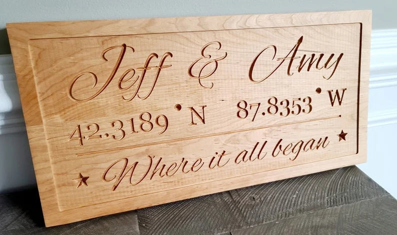 Custom Sweetheart Coordinates Sign