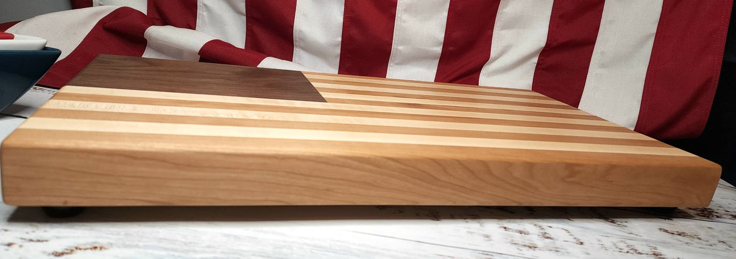 U.S. Flag Edge Grain Cutting Board